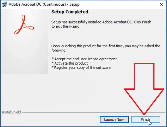 Tải adobe acrobat crack full crack vĩnh viễn - Google Drive 11 Chọn lệnh Finish