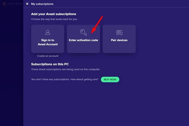 Đánh giá tổng quan về công cụ Avast SecureLine VPN 11 Chọn mục Enter Activation Code