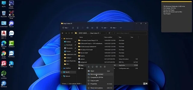 Hướng dẫn từ A - Z các bước cài đặt phần mềm Cubase 10 trên máy tính 15 Khởi chạy crack bằng cách nhấn chọn Run as Administrator