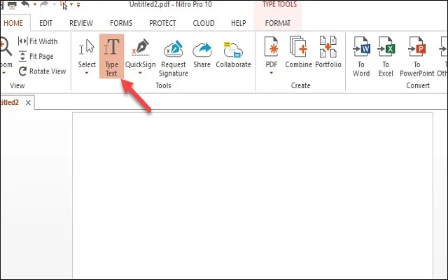 Hướng dẫn cài đặt phần mềm Nitro PDF Pro 13 mới nhất 14 Chọn mục Type Text để nhập văn bản