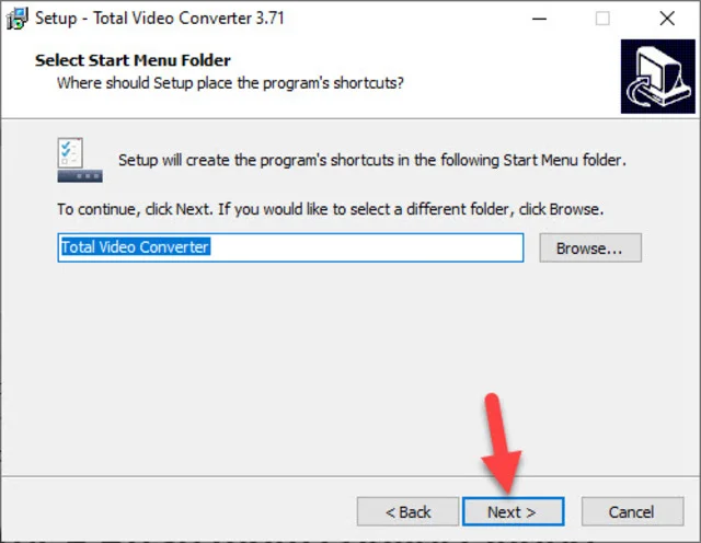 Hướng dẫn tải và cài đặt phần mềm Total Video Converter 10 Chọn next cài đặt Total video converter