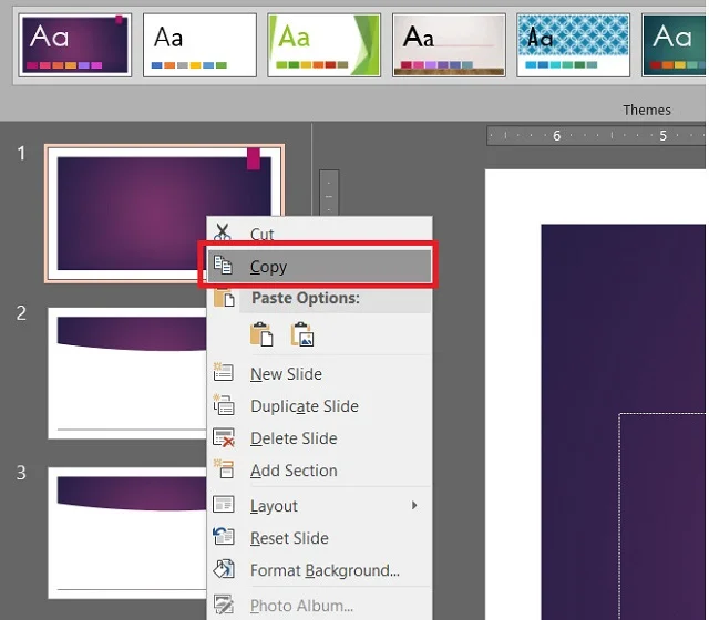 Bí quyết để sở hữu 4 cách copy slide trong PowerPoint 2010 độc, lạ và đơn giản 1 Chon slide trong PowerPoint muốn copy rồi chọn copy