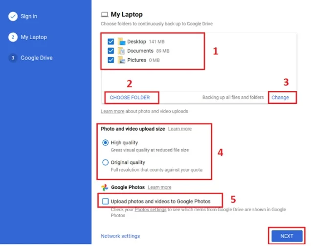 Hướng dẫn cách đồng bộ Google Drive với máy tính chi tiết và nhanh chóng 12 Chọn thư mục để đồng bộ