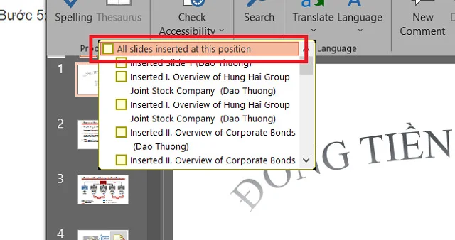 Bí quyết để thực hiện tốt các cách ghép 2 bài PowerPoint một cách nhanh nhất 10 Chọn tiếp All slides inserted at this position