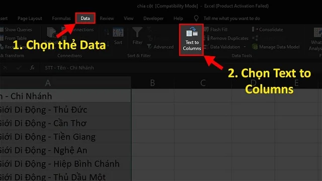Chia sẻ các cách chia ô trong Excel mà dân văn phòng đang cần 2 Chọn tiếp Text to columns