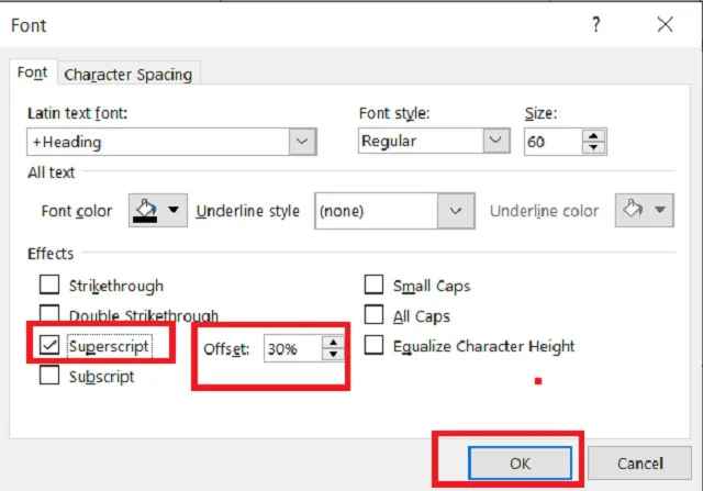 Bật mí bí quyết về cách đánh số mũ trong PowerPoint mới nhất hiện nay 3 Chọn tùy chỉnh % về độ lớn cho số mũ