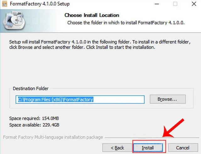 Cách tải và sử dụng Format Factory đơn giản nhất 6 Chọn ví trí mà mình muốn lưu ứng dụng về máy