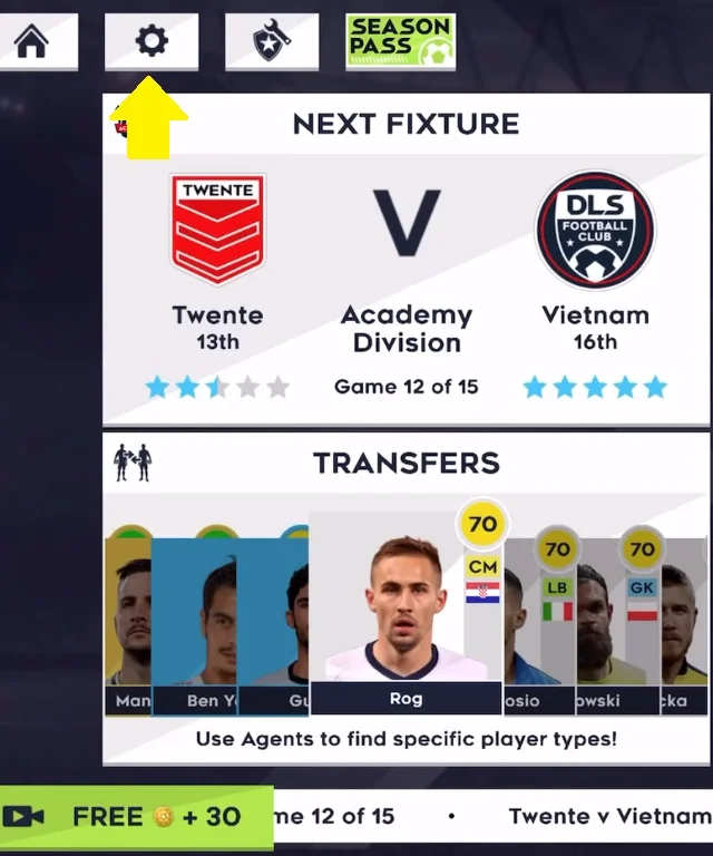 Học lỏm thủ thuật Hack Dream League Soccer 2021 tiền vàng thả ga 4 Click chọn cài đặt