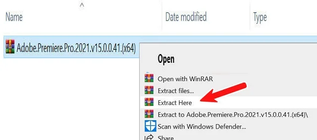 Giải nén file sau khi tải về