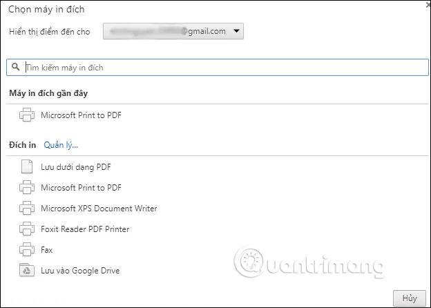 2 cách in trong Google Docs cho người mới 4 chọn đích in khác trong danh sách