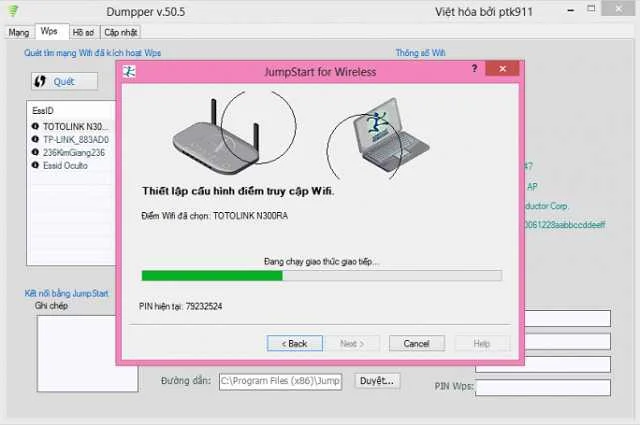Hướng dẫn chi tiết cách tải phần mềm JumpStart full crack 11 Hệ thống đang thực hiện quét wifi