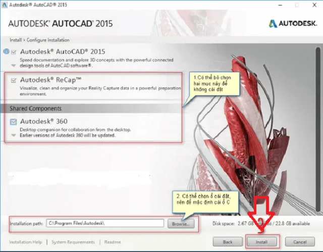 Tải AutoCAD 2015 bản full và hướng dẫn cài đặt【Link Gốc】 8 Hình ảnh 6: Nhấp chọn install