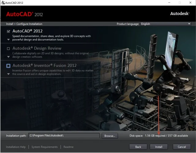 Download Autocad 2012 Miễn Phí: Phiên Bản 32/64 bit Đầy Đủ Chức Năng 8 nhấn Install