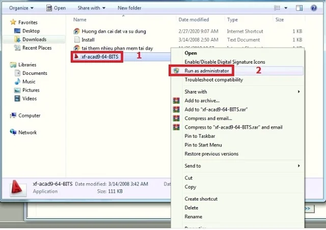 Hướng dẫn cách tải chi tiết Autocad 2009 bản đầy đủ nhất 10 Khởi chạy file xf-acad9-64-bits