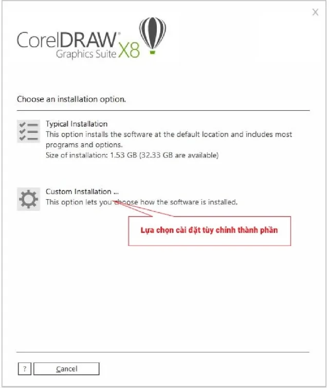 Tải CorelDRAW X8 full Crack 32/64bit - Link Google Drive 3 Lựa chọn cài đặt tùy chỉnh