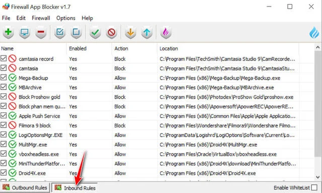 Luông truy cập ra inbound Rules