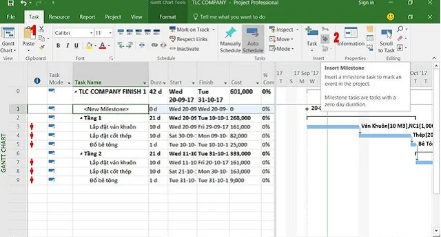Link tải và cài đặt phần mềm Microsoft Project 2013 chi tiết 13 Milestone - Công tác điểm