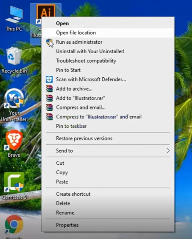 Hướng dẫn tải và cài đặt phần mềm Illustrator cc 2017 chi tiết từ A - Z 8 Mở Open file Location