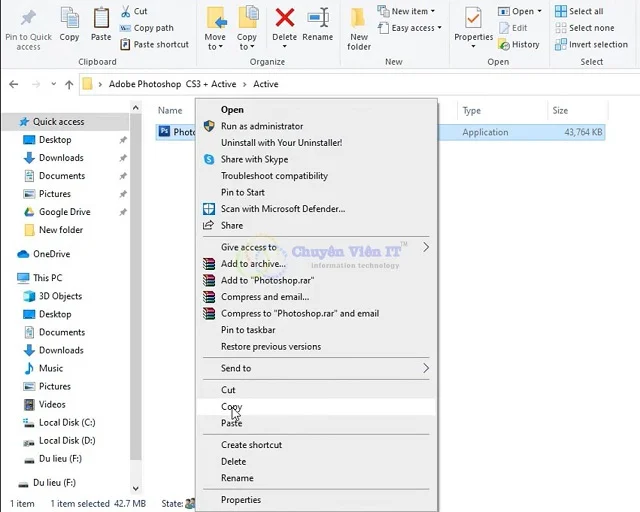 Tải Adobe Photoshop CS3 Full Vĩnh Viễn - Google Drive 5 Người dùng Copy File PhotoShop CS3