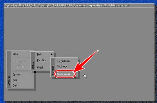 Nhấn From image tìm đến file Ghost Windows 11