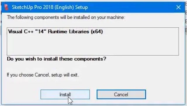 Tải Sketchup 2018 Full Crack Mới [Link Chuẩn Google Drive) 6 Nhấn Install để quá trình bắt đầu chạy