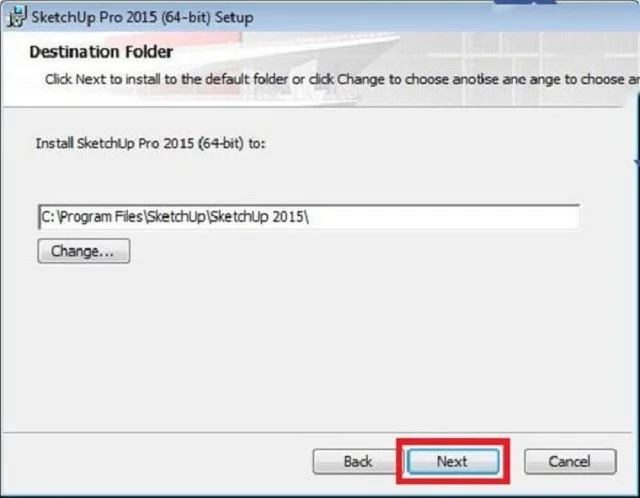 Hướng dẫn download SketchUp Pro 2015 và cài đặt chi tiết 7 Nhấn Next để chuyển tiếp