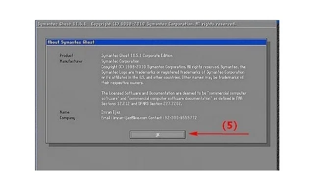 Hướng dẫn cách Ghost Win 7 tại nhà đơn giản nhất 11 Nhấn OK khi giao diện Ghost xuất hiện