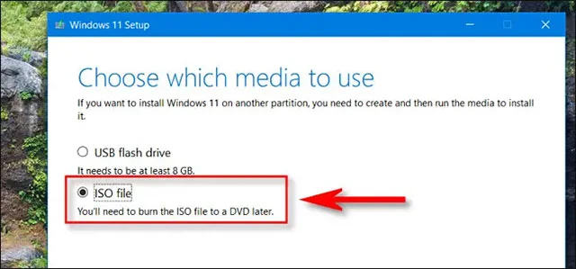 Hướng dẫn tải Win 11 ISO chính thức từ Microsoft 11 Nhấn chọn ISO File