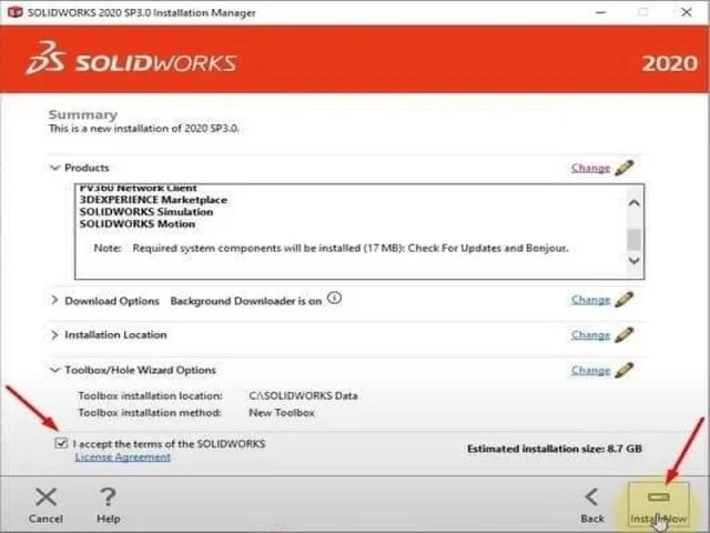 Hướng dẫn chi tiết tải và crack Solidworks 2020 full 12 Nhấn chọn Install Now