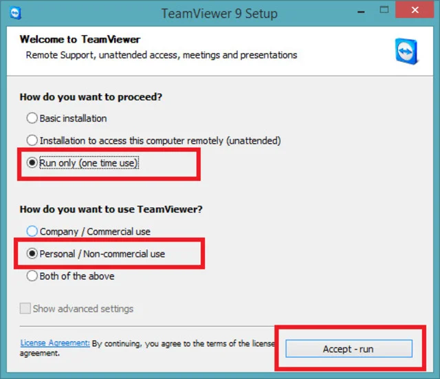 Hướng dẫn tải và cài đặt teamviewer vĩnh viễn 11 Chạy cài đặt TeamViewer trên máy tính