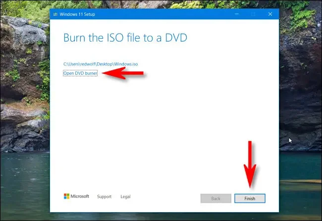 Hướng dẫn tải Win 11 ISO chính thức từ Microsoft 12 Nhấn chọn finish hoàn tất cài đặt