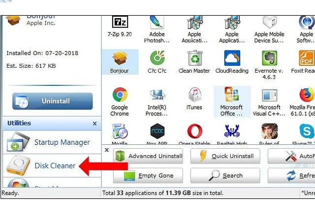 Nhấn chọn mục Disk Cleaner