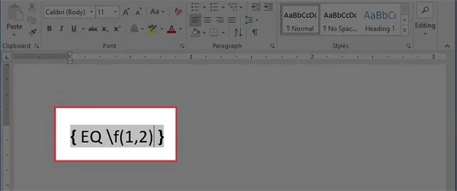 Trọn bộ các cách viết phân số trong Word đơn giản và dễ dàng 2 Nhấn công thức trong biểu thức có dấu ngoặc nhọn