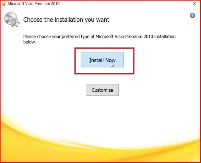 Hướng dẫn chi tiết các bước tải và crack Visio 2010 7 Nhấn nút Customize