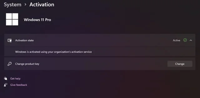Cách Active Win 11 Key bản quyền 5 Nhấn vào mục Change