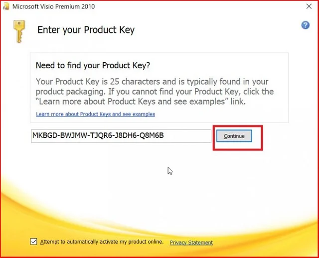 Hướng dẫn chi tiết các bước tải và crack Visio 2010 10 Nhập mã key
