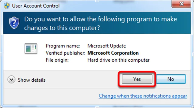 Hướng dẫn cài đặt và tải Office 2013 cực đơn giản 10 Nhấp vào "Có" khi câu hỏi “Microsoft Update có thể thực hiện các thay đổi đối với máy tính của bạn hay không” xuất hiện