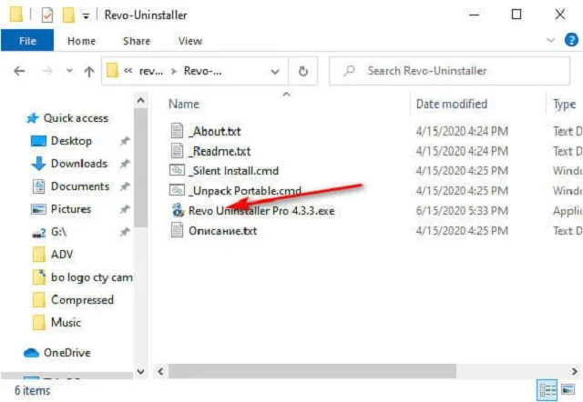Nhấp vào file theo chỉ dẫn trên hình để cài đặt nhanh chóng