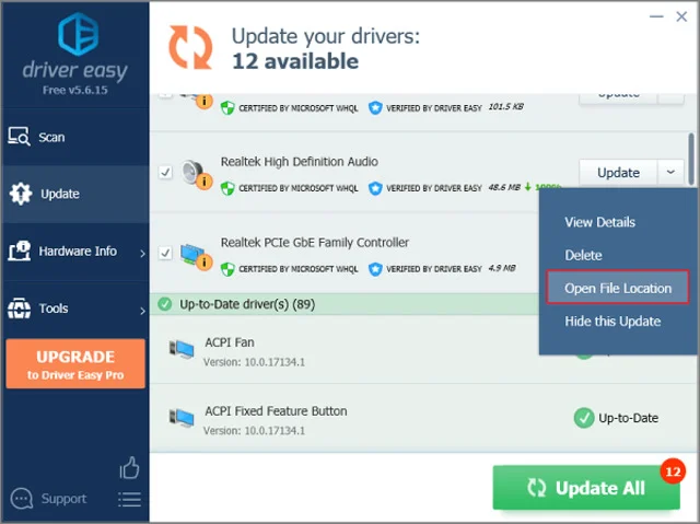 Download Driver Easy Full Crack Miễn Phí (Link Google Drive) 12 Nhấp vào hình tam giác hướng xuống bên cạnh nút Update