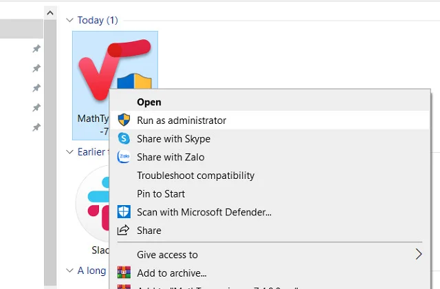 Bí quyết vè cách đưa Mathtype vào Word 2010 chỉ trong một tích tắc 3 Nháy chuột phải chọn Run as Administrator