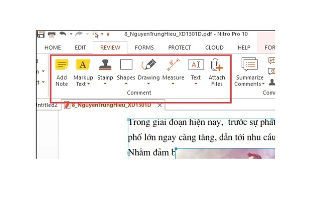 Hướng dẫn cài đặt phần mềm Nitro PDF Pro 13 mới nhất 22 Nhiều công cụ hữu ích trong thẻ Review