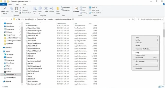 Lightroom cc 2019: Hướng dẫn cài đặt phần mềm chi tiết 11 Paste file crack vào nơi lưu trữ file cài đặt