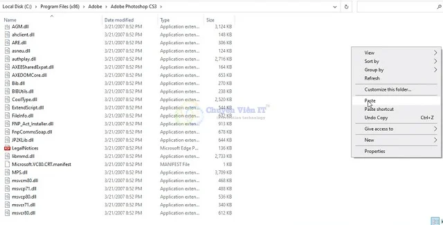 Tải Adobe Photoshop CS3 Full Vĩnh Viễn - Google Drive 7 Paste ngay vào mục Cài đặt