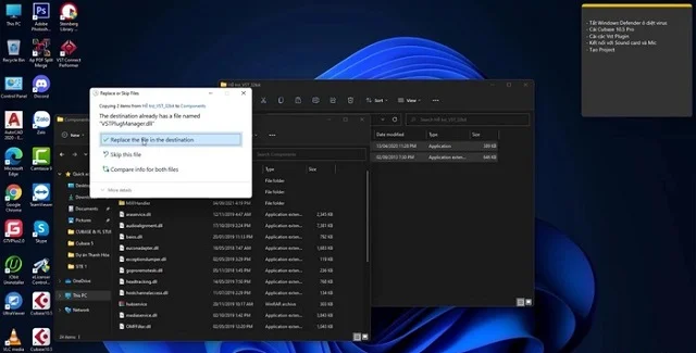 Hướng dẫn từ A - Z các bước cài đặt phần mềm Cubase 10 trên máy tính 13 Paste thư mục crack vào Replace the file in the destination
