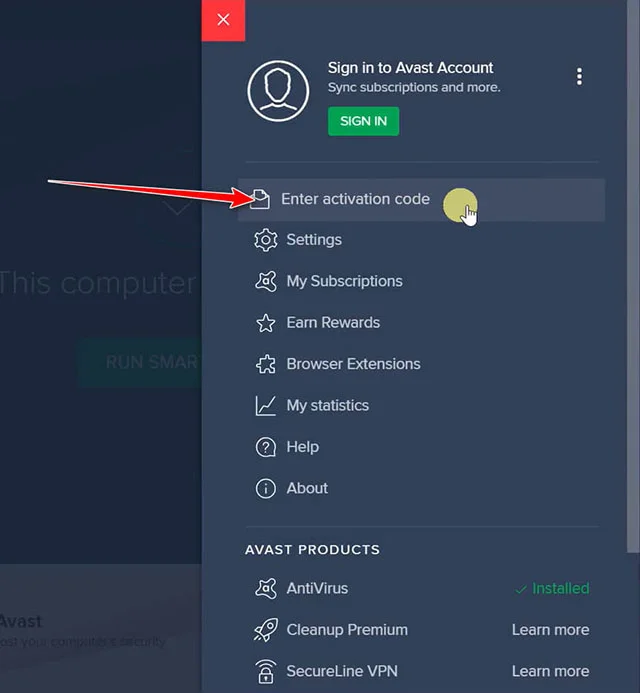 Tổng hợp key kích hoạt Key Avast Premier cập nhật mới 12 Sau đó chọn Enter activation code