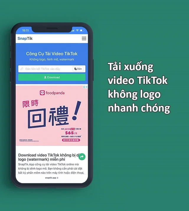 SnapTik App hỗ trợ người dùng tải video TikTok không logo 1 Tải video bằng SnapTik App một cách nhanh chóng