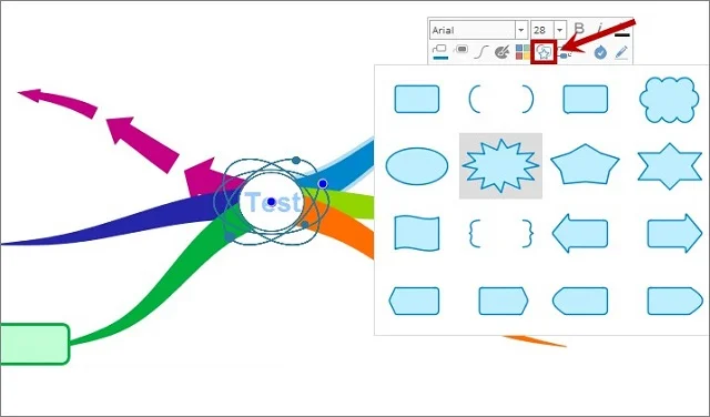 Hướng dẫn tải, cài đặt và sử dụng iMindMap miễn phí 13 Thay đổi hộp chứa văn bản