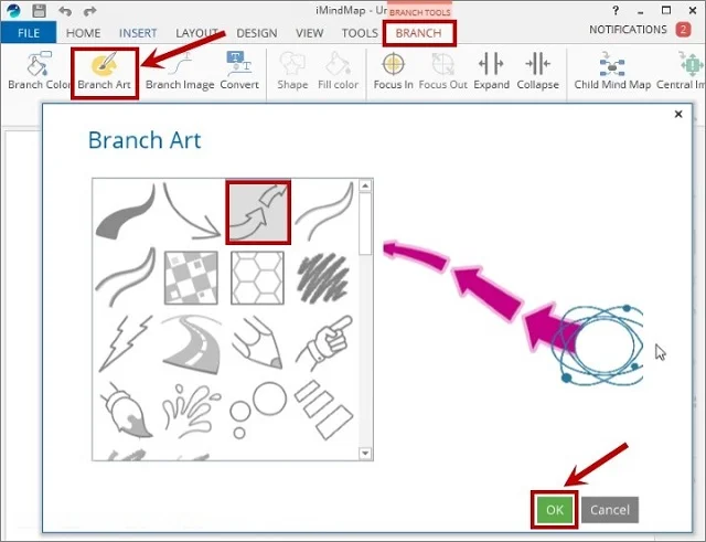 Hướng dẫn tải, cài đặt và sử dụng iMindMap miễn phí 12 Thay đổi kiểu nhánh