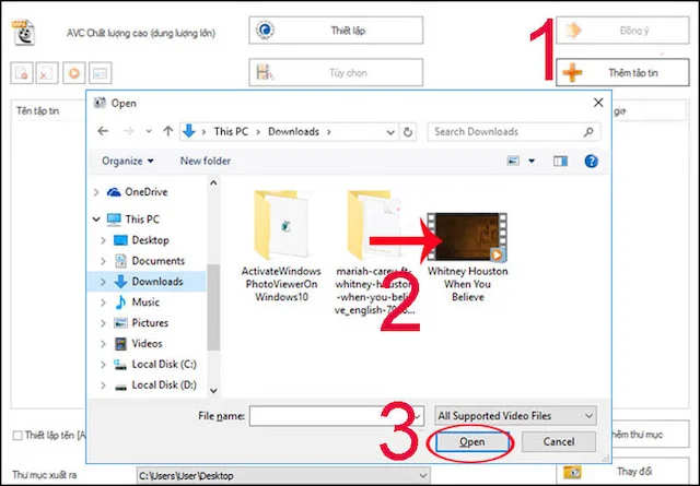 Cách tải và sử dụng Format Factory đơn giản nhất 17 Thêm tập tin >> Tệp được chọn >> Open