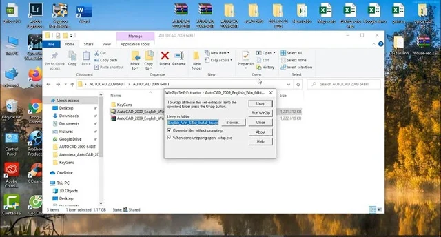 Hướng dẫn cách tải chi tiết Autocad 2009 bản đầy đủ nhất 2 Thực hiện giải nén file